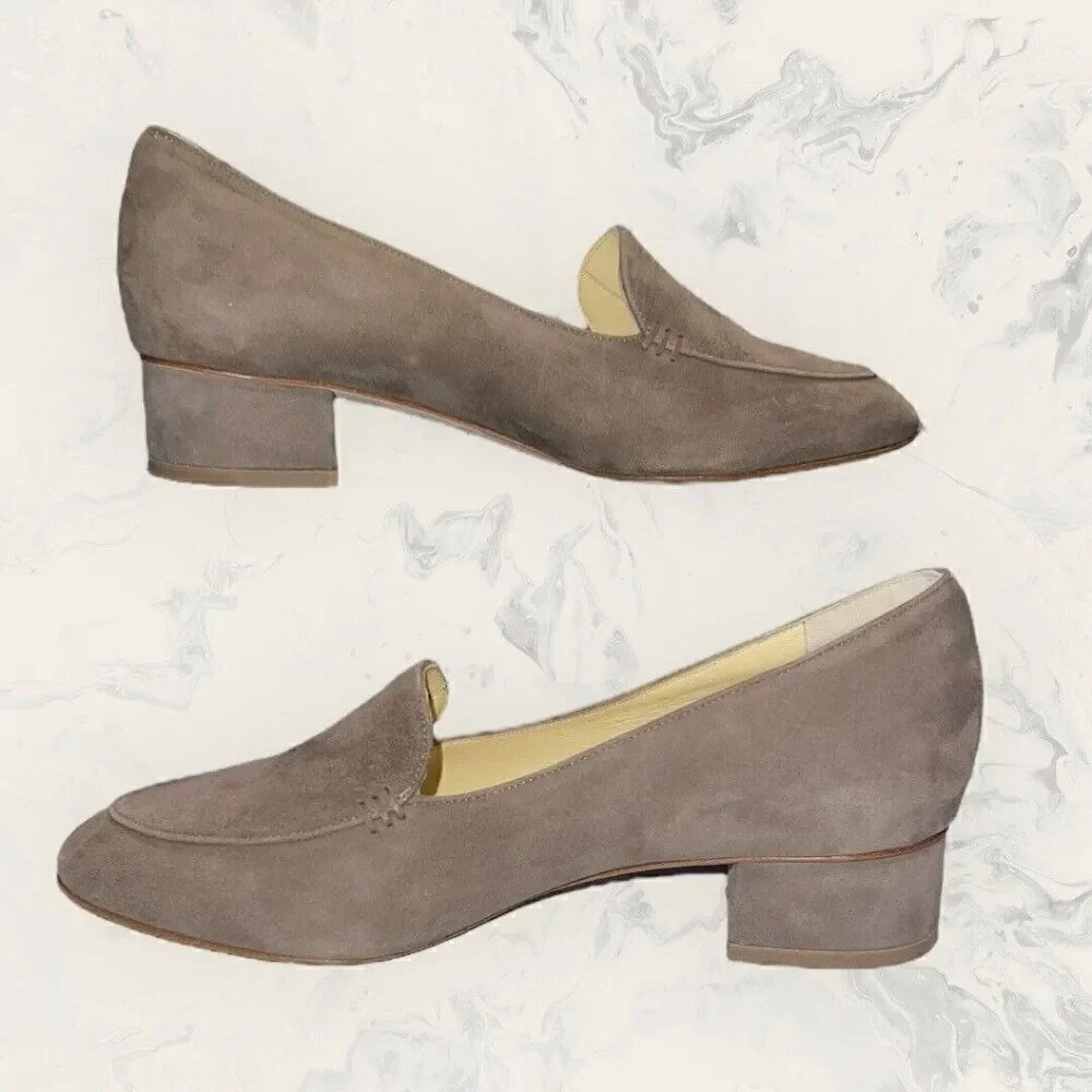 Sarah Flint Rose Taupe Suede Pump Heeled Designer Shoes Women’s Size 5.5